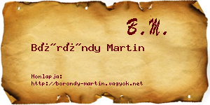 Böröndy Martin névjegykártya