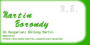 martin borondy business card